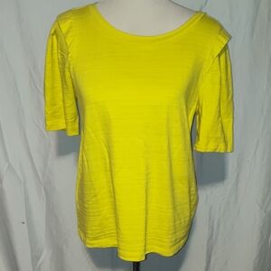 LOFT Bright Yellow Short Sleeve Tee Women Size Medium